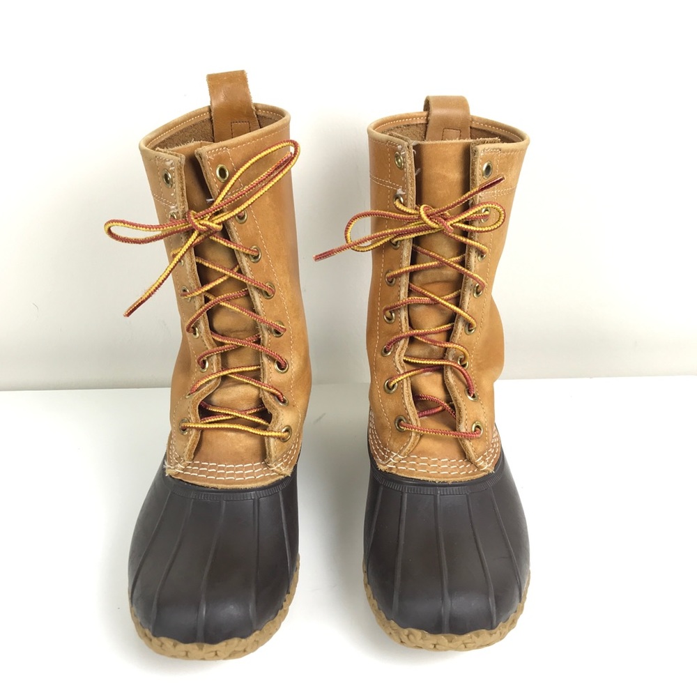 L.L. Bean Tall 8” Duck Boots Tan and Brown - 7